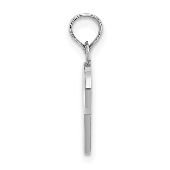 10K White Gold Polished P Script Initial Charm - Picture 2 of 9